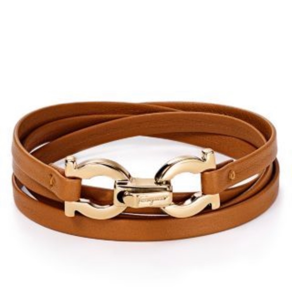 salvatore ferragamo bracelet tan color